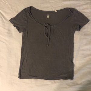 Pacsun tie up grey t shirt
